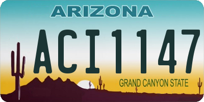 AZ license plate ACI1147