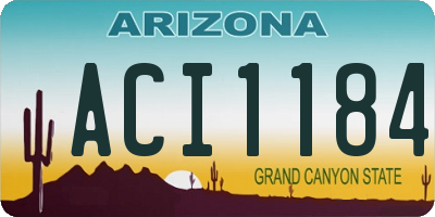 AZ license plate ACI1184