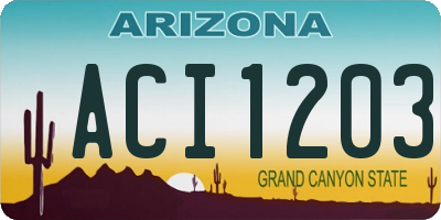AZ license plate ACI1203