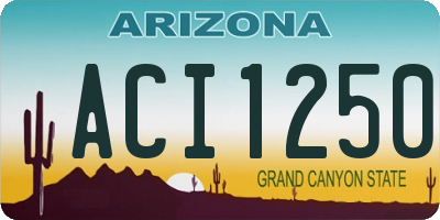 AZ license plate ACI1250