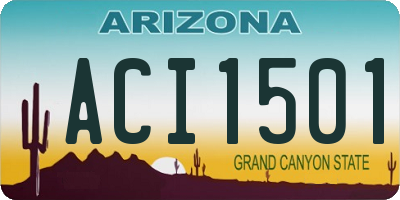 AZ license plate ACI1501