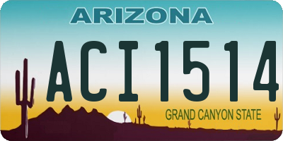 AZ license plate ACI1514