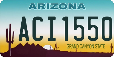 AZ license plate ACI1550
