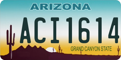AZ license plate ACI1614