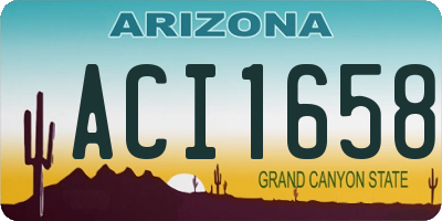 AZ license plate ACI1658