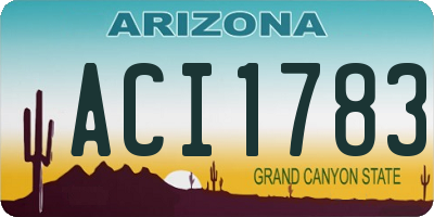 AZ license plate ACI1783