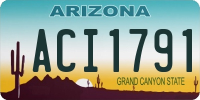 AZ license plate ACI1791