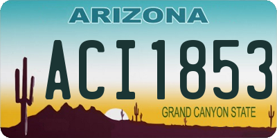AZ license plate ACI1853