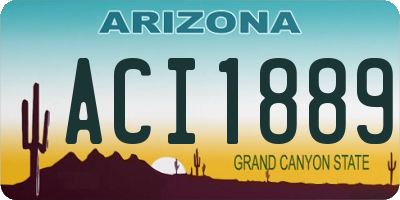 AZ license plate ACI1889