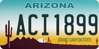 AZ license plate ACI1899