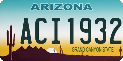 AZ license plate ACI1932