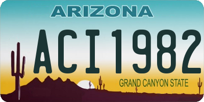 AZ license plate ACI1982