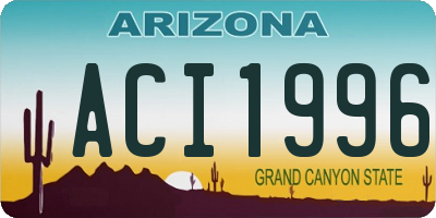 AZ license plate ACI1996