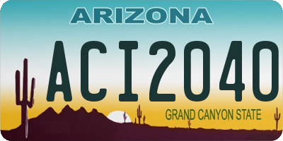 AZ license plate ACI2040