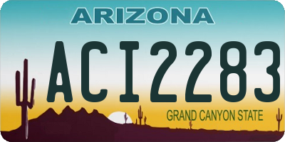 AZ license plate ACI2283
