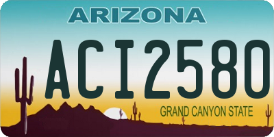 AZ license plate ACI2580