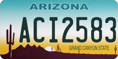 AZ license plate ACI2583