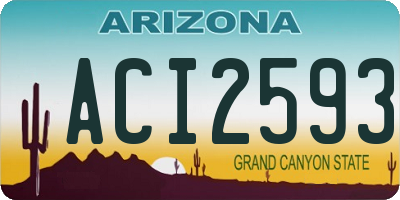 AZ license plate ACI2593