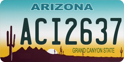 AZ license plate ACI2637
