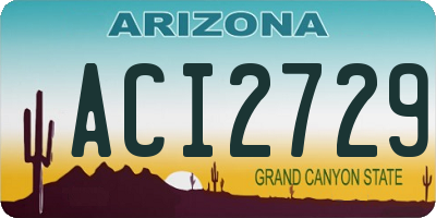 AZ license plate ACI2729