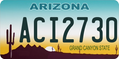 AZ license plate ACI2730