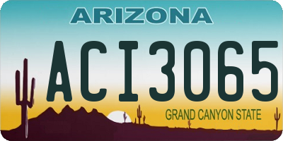AZ license plate ACI3065