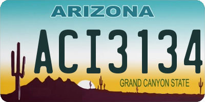AZ license plate ACI3134