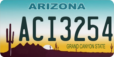 AZ license plate ACI3254