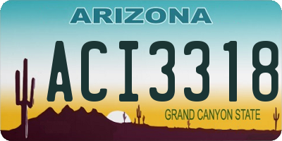 AZ license plate ACI3318