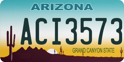 AZ license plate ACI3573