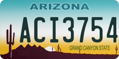 AZ license plate ACI3754