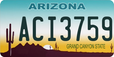 AZ license plate ACI3759