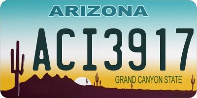 AZ license plate ACI3917