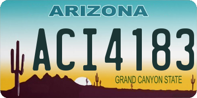AZ license plate ACI4183