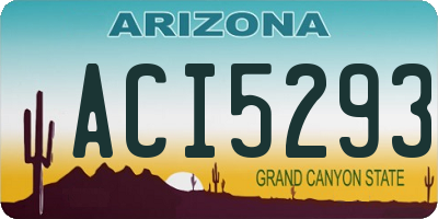 AZ license plate ACI5293