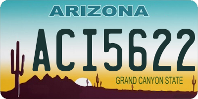 AZ license plate ACI5622