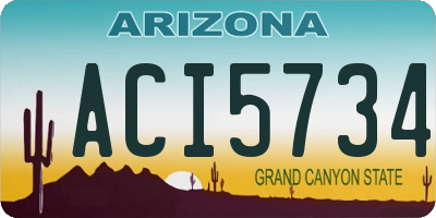 AZ license plate ACI5734