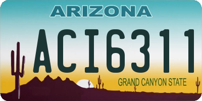 AZ license plate ACI6311