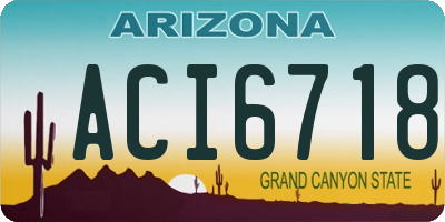 AZ license plate ACI6718