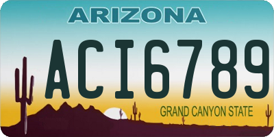 AZ license plate ACI6789