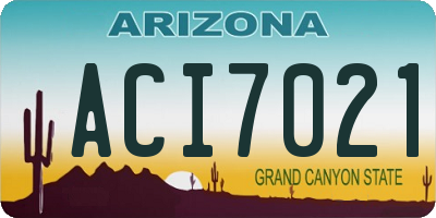 AZ license plate ACI7021