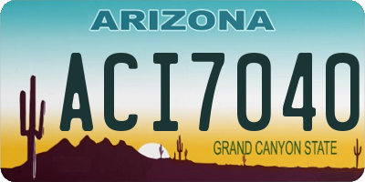 AZ license plate ACI7040