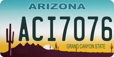 AZ license plate ACI7076
