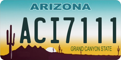 AZ license plate ACI7111