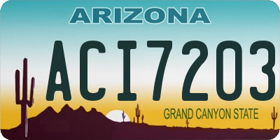 AZ license plate ACI7203