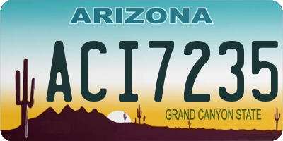 AZ license plate ACI7235