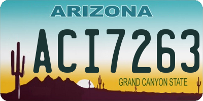 AZ license plate ACI7263
