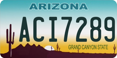 AZ license plate ACI7289