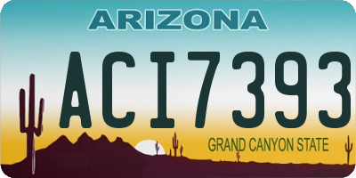 AZ license plate ACI7393