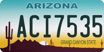 AZ license plate ACI7535
